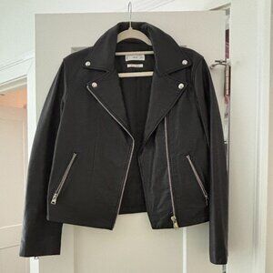 Mango Black Leather Jacket